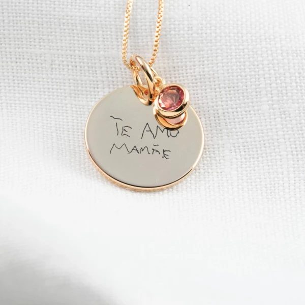 Pingente com TEXTO para colar - Redondo Dourado