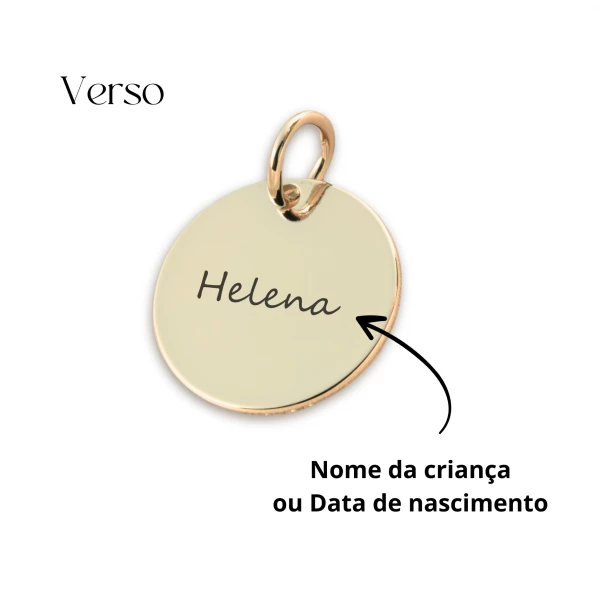 Pingente Personalizado Dourado para Colar - Pezinho do Rescém Nascido 
