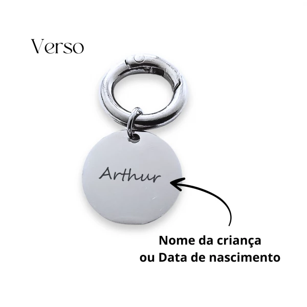 Chaveiro Redondo com Pezinho - Prateado
