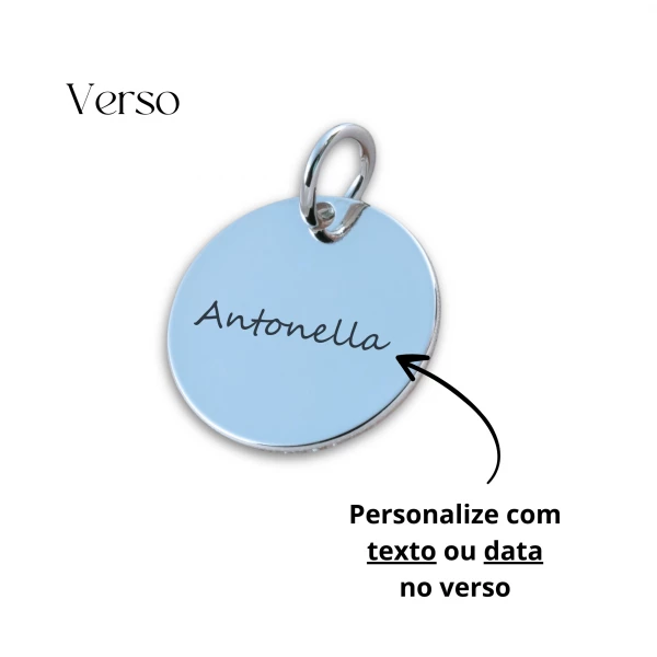 Pingente com TEXTO para colar - Redondo Dourado