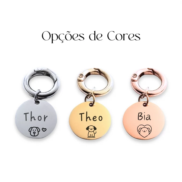 Medalha Pet Nome e Telefone - Carinhas
