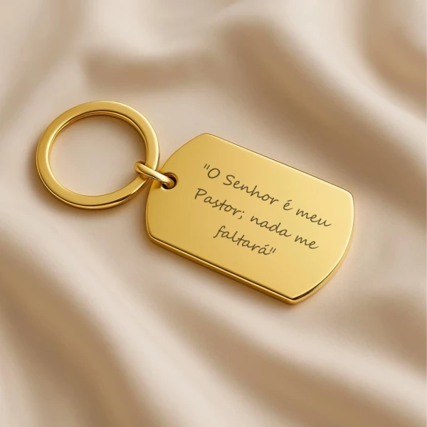 Chaveiro Capsular com VERSÍCULO PERSONALIZADO - Dourado/Prata/|Rose Gold
