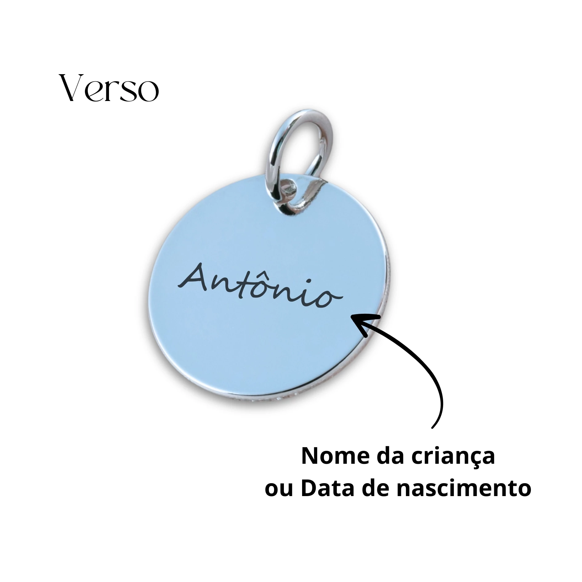 Pingente Personalizado Prata para Colar - Pezinho do Rescém Nascido 