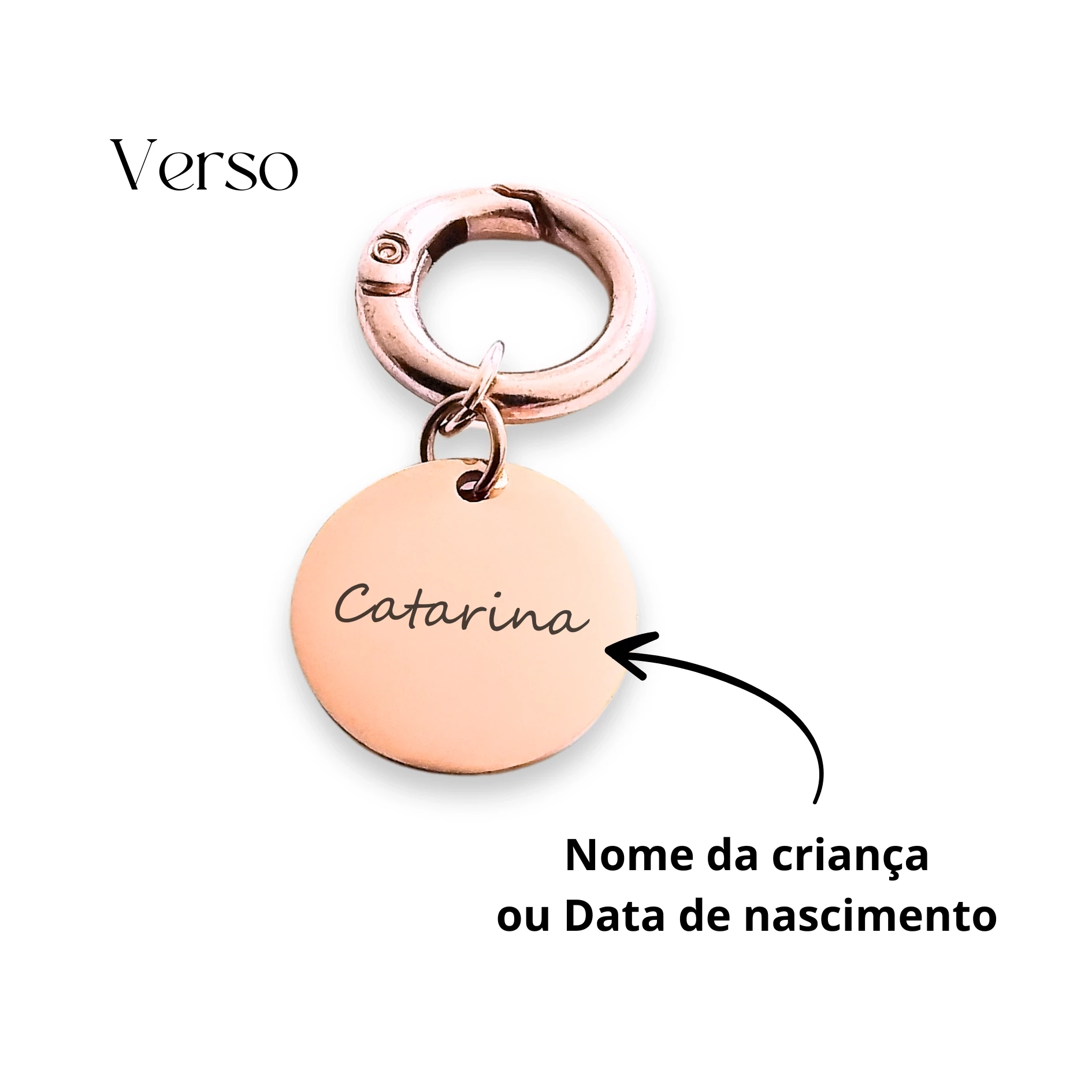 Chaveiro Redondo com Pezinho - Rose