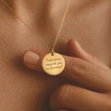 Pingente "Tudo Posso Naquele que me Fortalece" para colar - Redondo Dourado/Prata