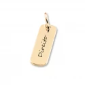 Pingente de Formatura Personalizado Dourado - Nome do Curso e Data - Formato Alongado