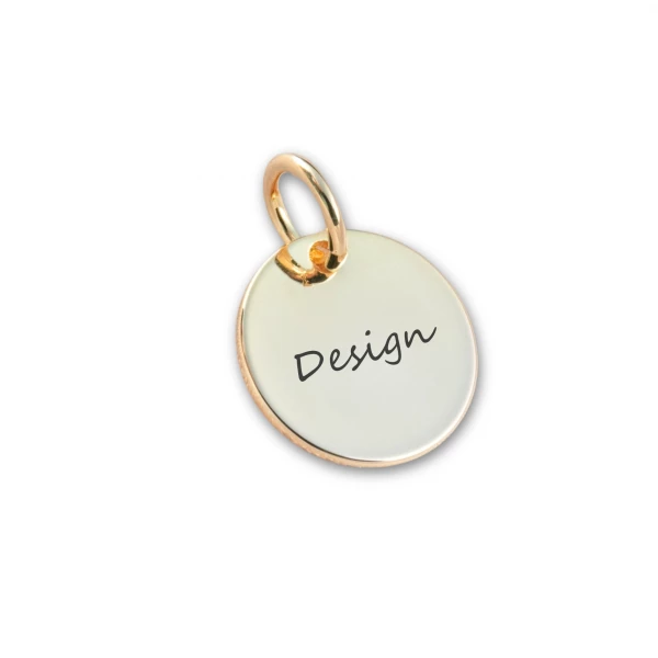 Pingente de Formatura Personalizado Dourado - Nome do Curso e Data - Formato Redondo para Pulseira