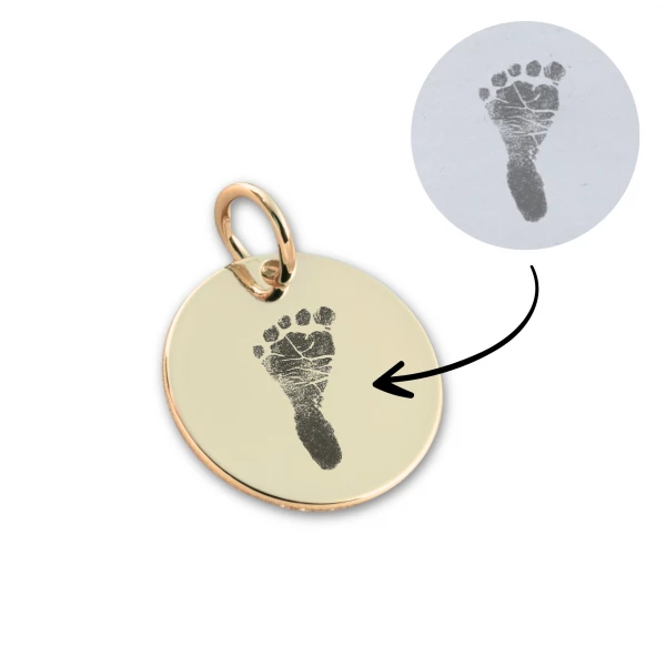 Pingente Personalizado Dourado para Colar - Pezinho do Rescém Nascido 