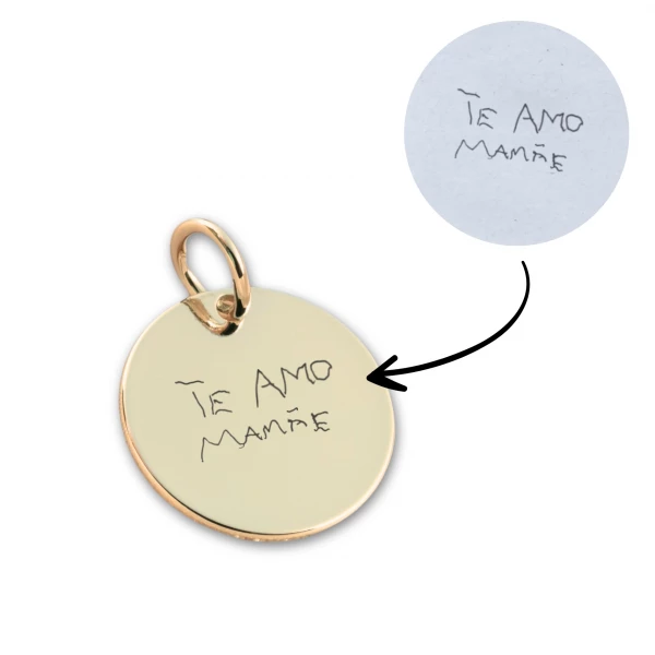 Pingente com TEXTO para colar - Redondo Dourado