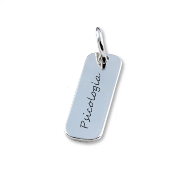 Pingente de Formatura Personalizado Prata - Nome  do Curso e Data