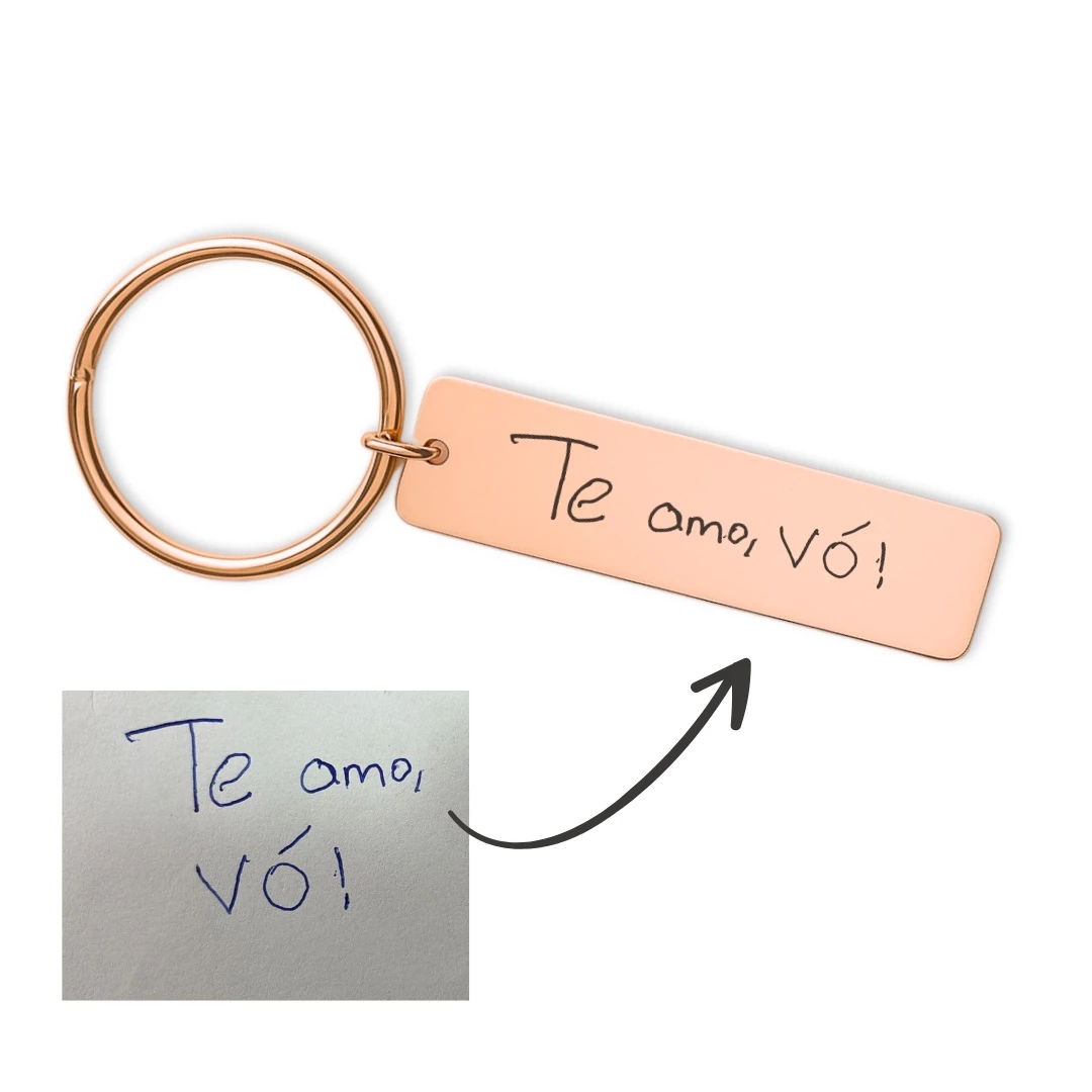 Chaveiro Alongado com TEXTO - Rose