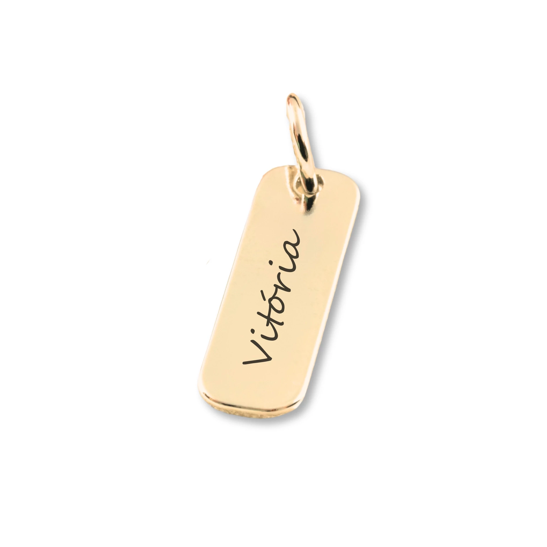 Pingente com TEXTO/DATA para colar  - Alongado Dourado