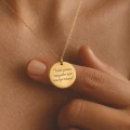 Pingente "Tudo Posso Naquele que me Fortalece" para colar - Redondo Dourado/Prata