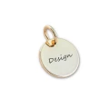 Pingente de Formatura Personalizado Dourado - Nome do Curso e Data - Formato Redondo para Pulseira