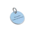 Pingente de Formatura Personalizado Prata - Nome do Curso e Data - Formato Redondo para Colar
